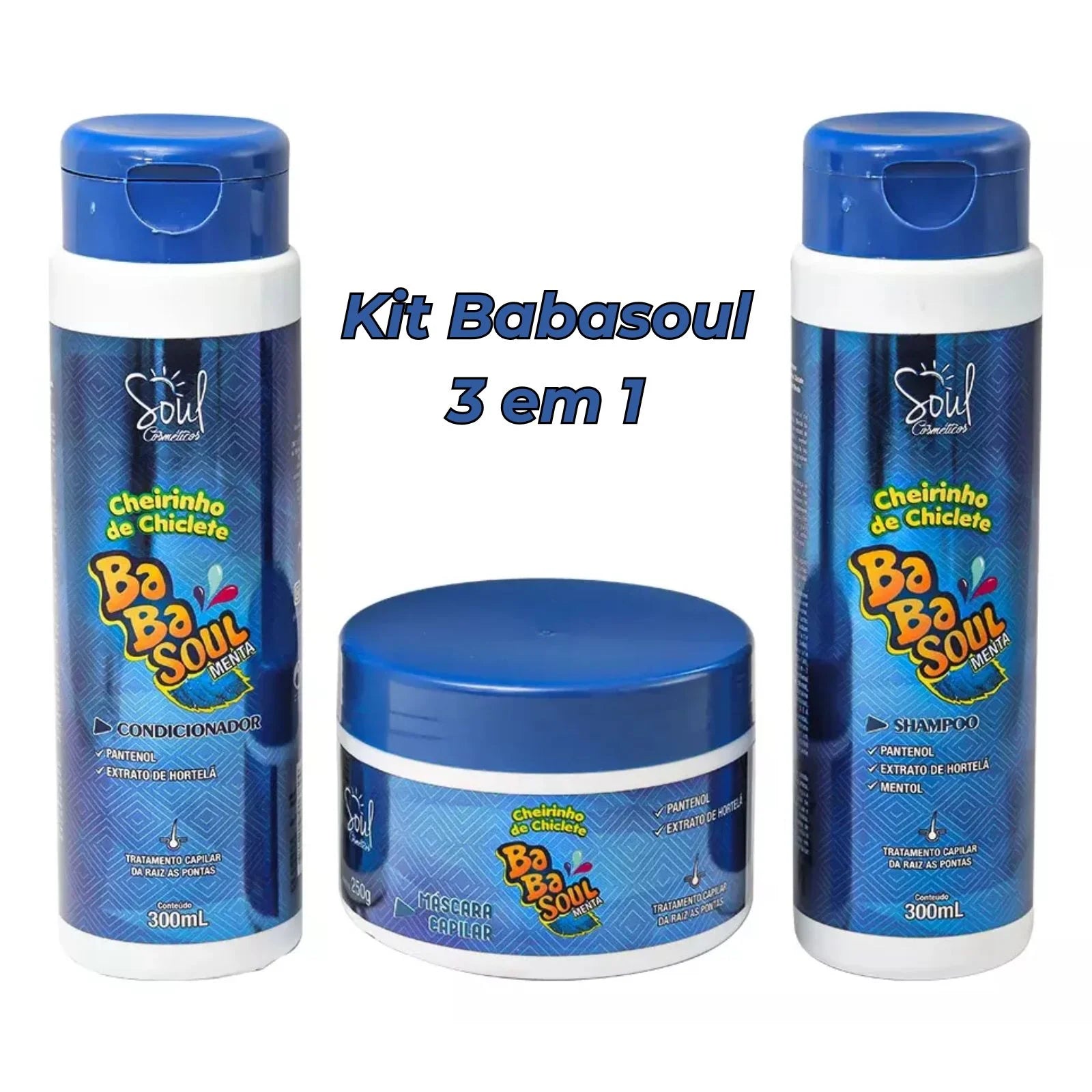 Kit Shampoo, Condicionador e Mascára Capilar Babasoul Menta™
