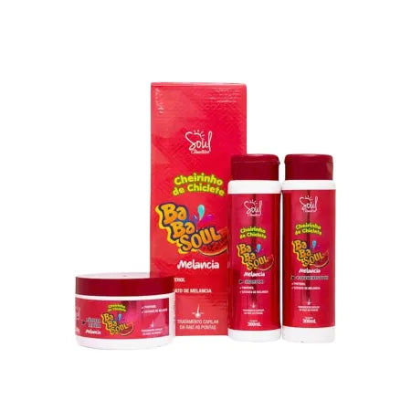 Kit Shampoo, Condicionador e Máscara Capilar Babasoul Melancia™