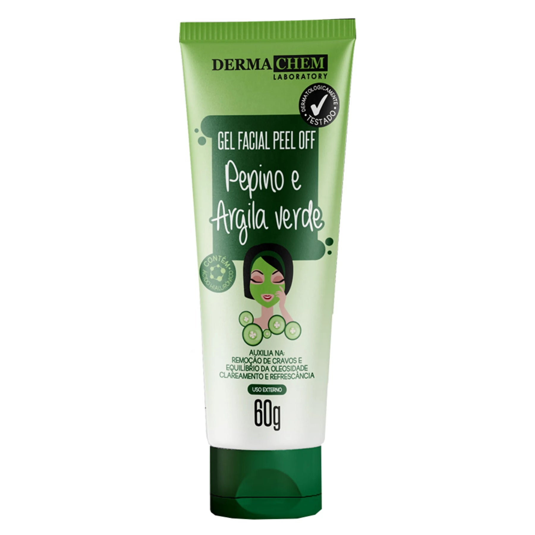 Gel de Limpeza Facial Pepino e Argila Verde, Dermachem™