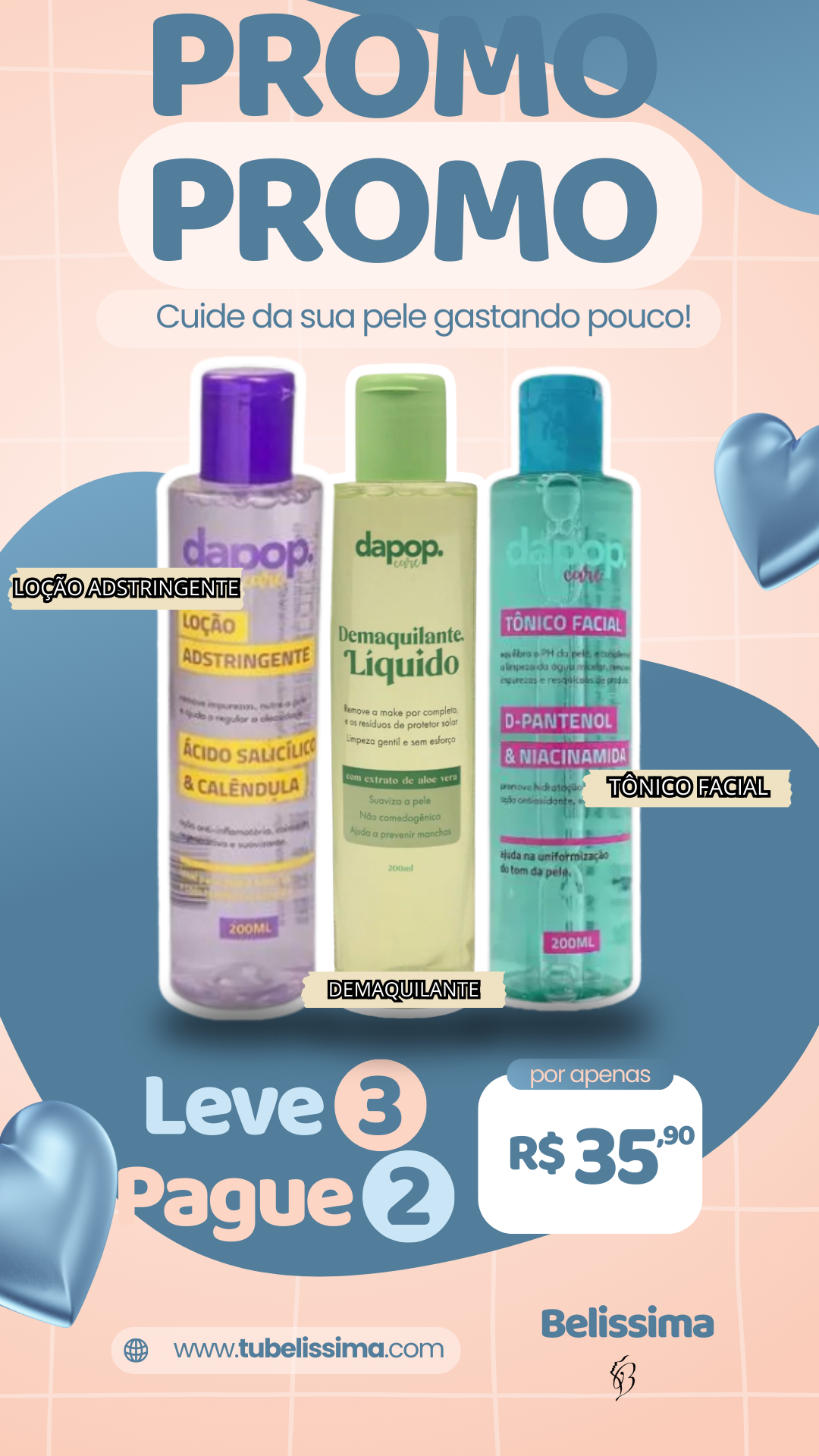 Promoção Skincare Leve 3 Pague 2