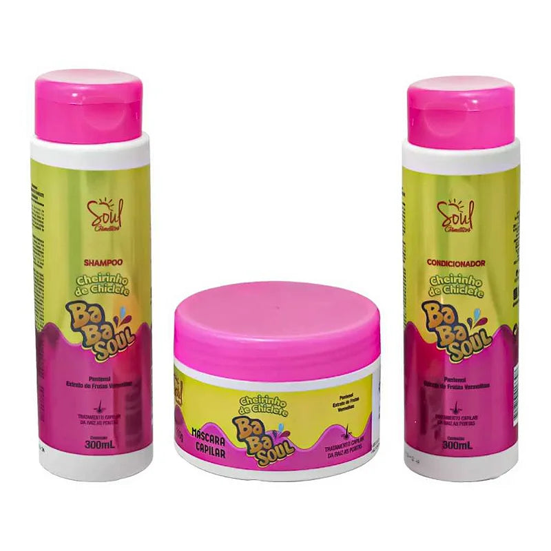 Kit Shampoo Condicionador e Máscara Babasoul, Frutas Vermelhas™