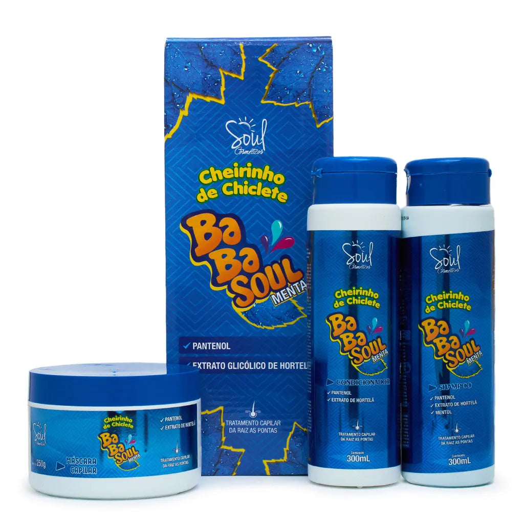 Kit Shampoo, Condicionador e Mascára Capilar Babasoul Menta™