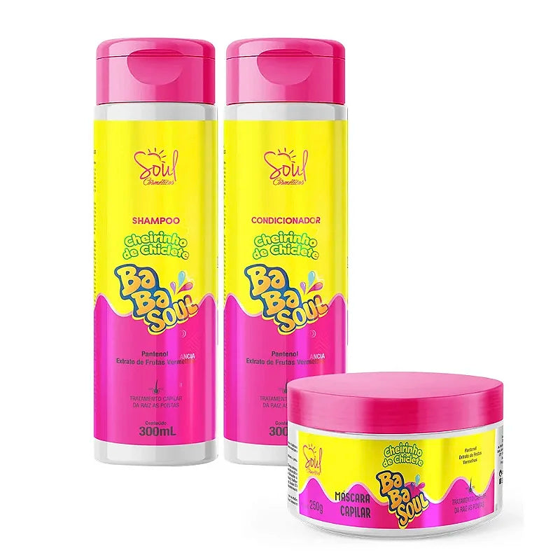 Kit Shampoo Condicionador e Máscara Babasoul, Frutas Vermelhas™